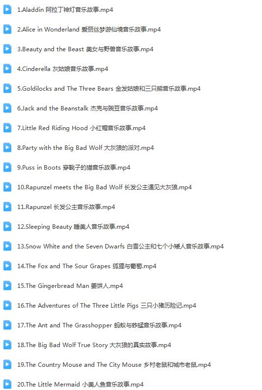 图片[4]早教启蒙-幼小衔接-小初高资料Musical Stories for Kids 儿童音乐故事 共30首 视频+音频 百度网盘下载！早教启蒙-幼小衔接-小初高资料盼盼学堂
