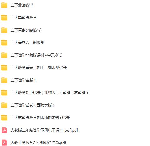 二年级下册学习资料汇总！【下册】早教启蒙-幼小衔接-小初高资料盼盼学堂