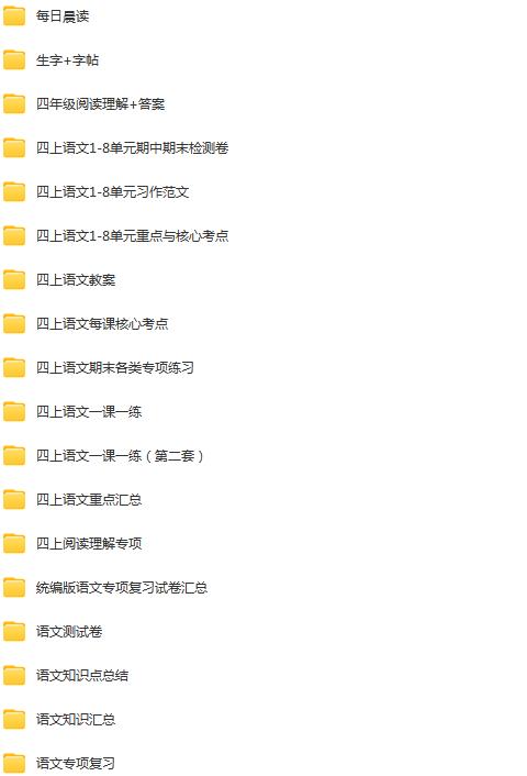 图片[2]早教启蒙-幼小衔接-小初高资料四年级上册学习资料汇总！【上册】早教启蒙-幼小衔接-小初高资料盼盼学堂